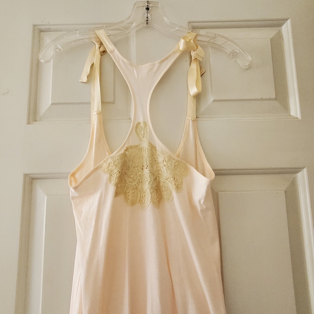 UNDREST Nude Light Peach Racer Back Tank Sleep Shirt Nighty Top Size 2